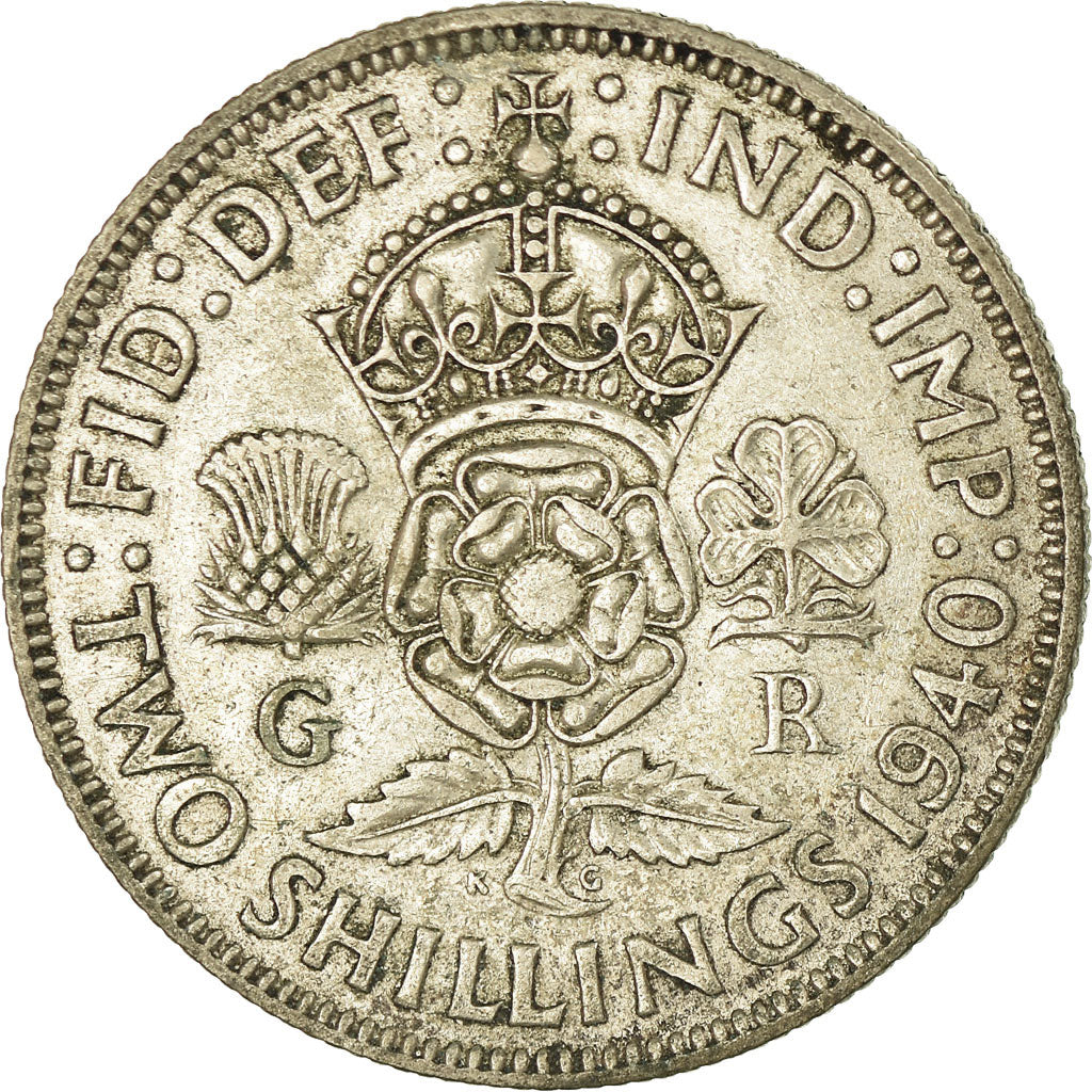 Coin, Great Britain, George VI, Florin, Two Shillings, 1940, VF(30-35), Silver