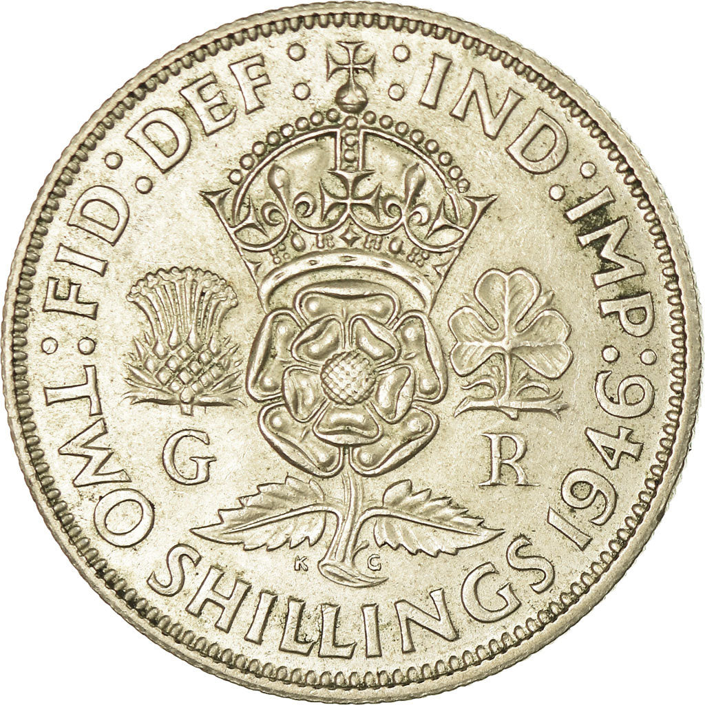 Monnaie, Grande-Bretagne, George VI, Florin, Two Shillings, 1946, TTB+, Argent
