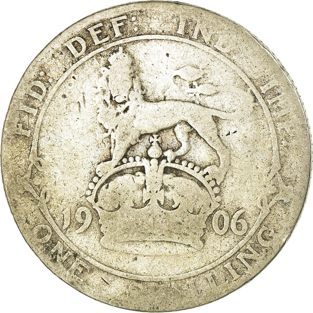 Coin, Great Britain, Edward VII, Shilling, 1906, VF(20-25), Silver, KM:800