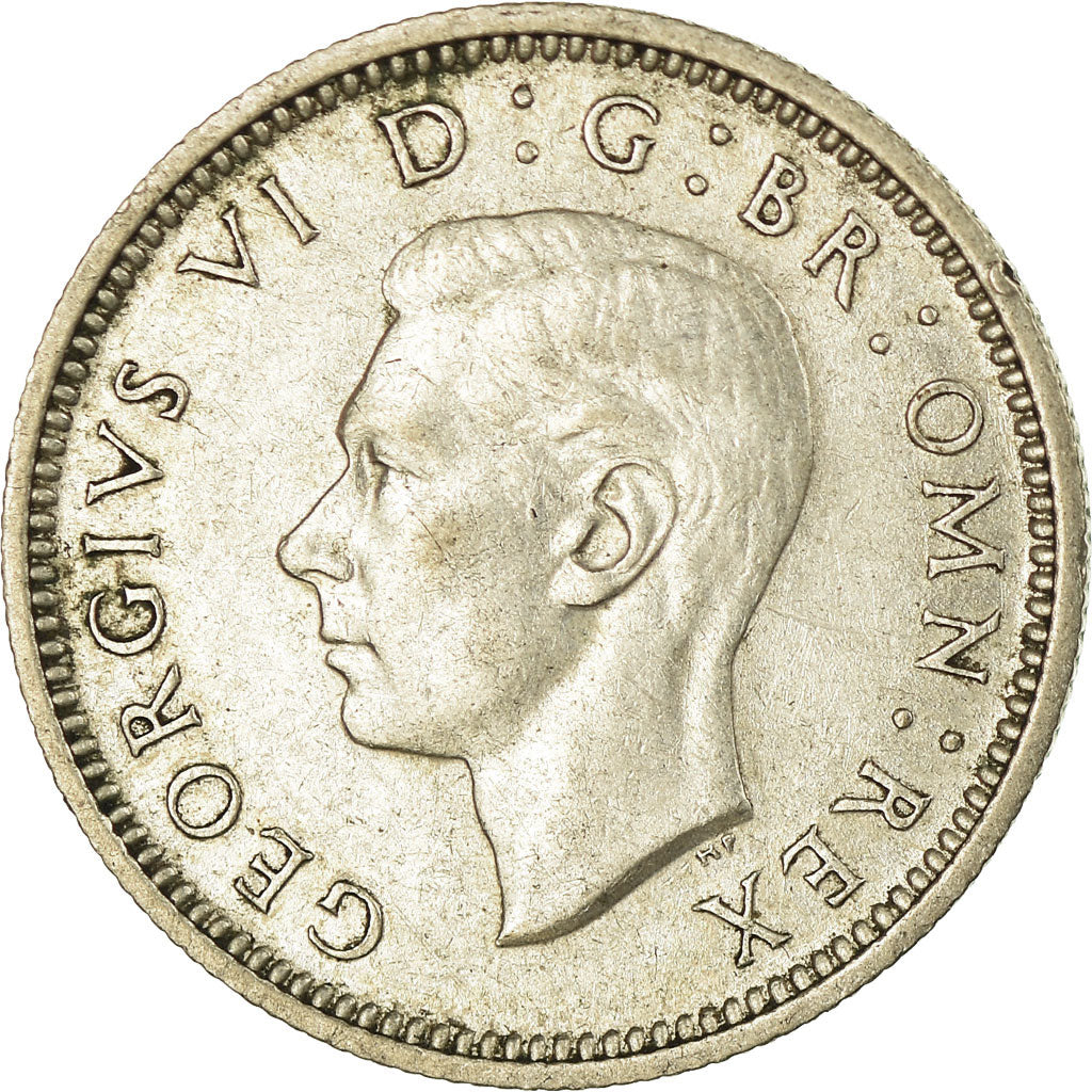 Coin, Great Britain, George VI, 6 Pence, 1941, AU(50-53), Silver, KM:852
