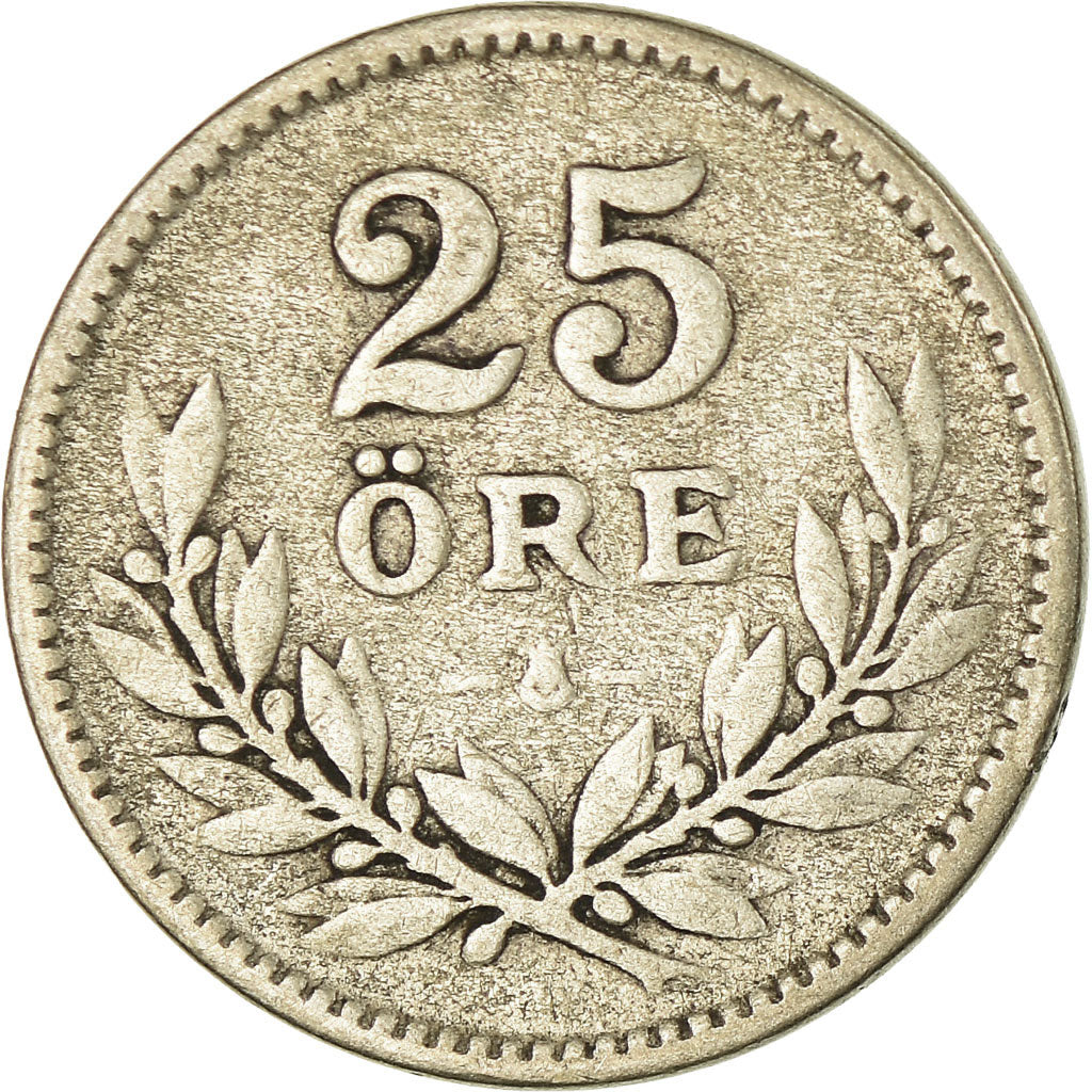 Münze, Schweden, Gustaf V, 25 Öre, 1917, S, Silber, KM:785