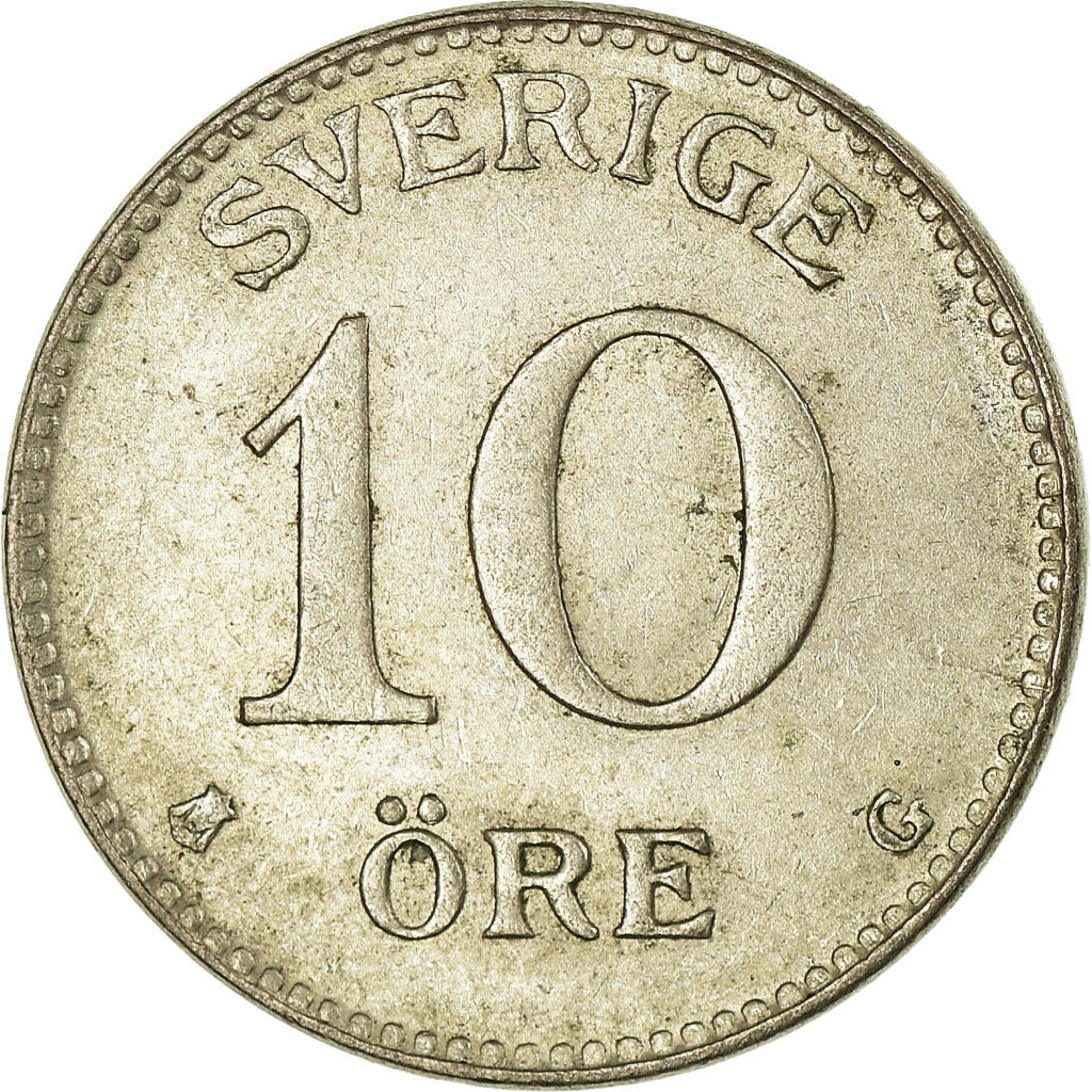 Coin, Sweden, Gustaf V, 10 Öre, 1938, AU(55-58), Silver, KM:780