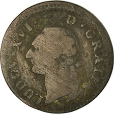 Moneda, Francia, Louis XVI, Sol ou sou, Sol, 1789, Bordeaux, BC, Cobre