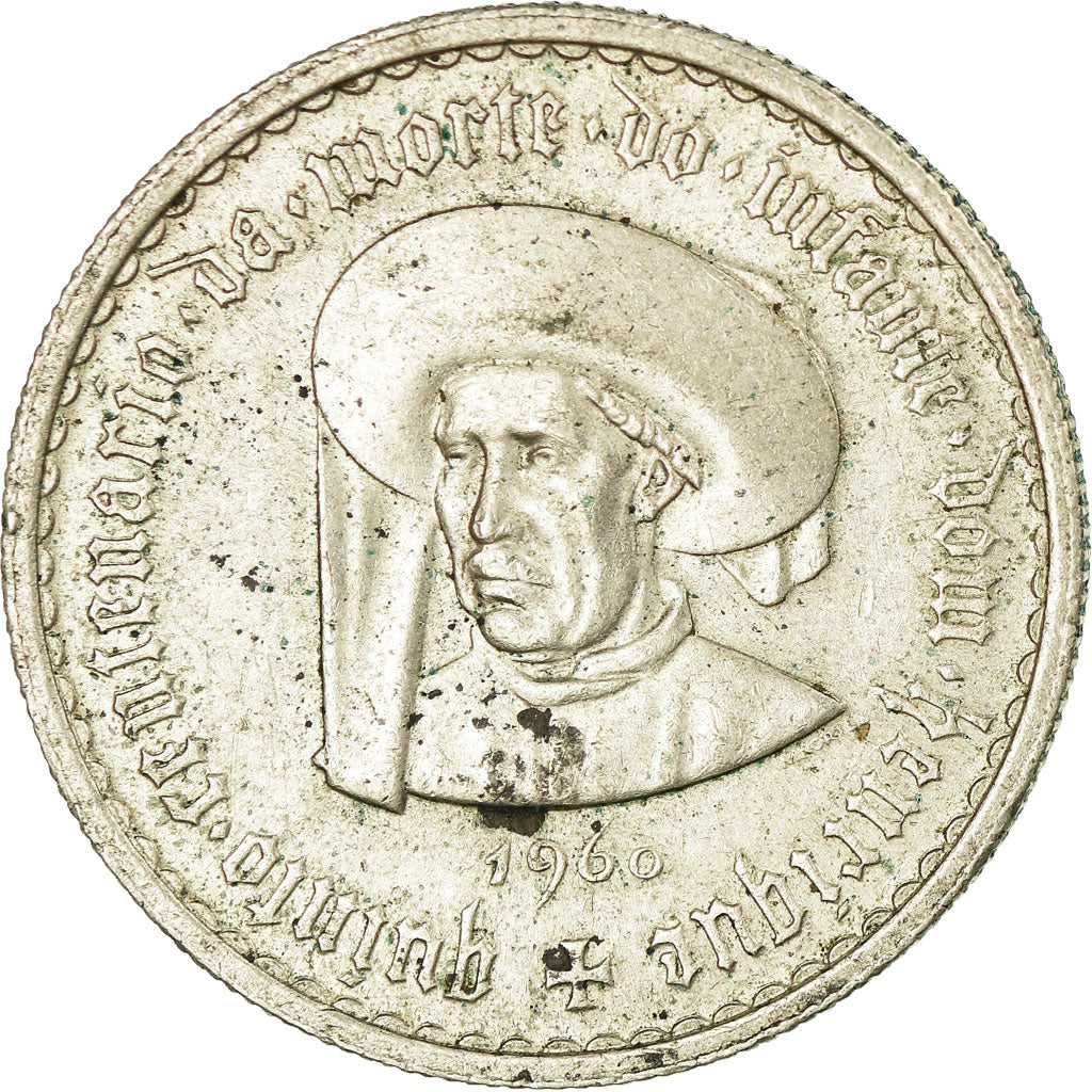 Münze, Portugal, 5 Escudos, 1960, Lisbon, VZ, Silber, KM:587