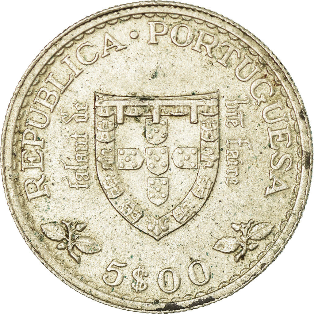 Münze, Portugal, 5 Escudos, 1960, Lisbon, VZ, Silber, KM:587