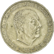 Coin, Spain, Caudillo and regent, 100 Pesetas, 1966, AU(50-53), Silver, KM:797