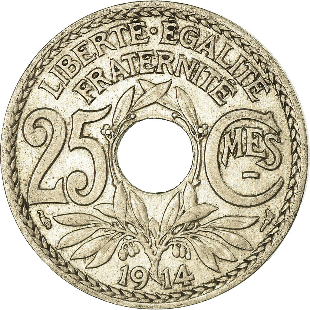 Coin, France, Lindauer, 25 Centimes, 1914, EF(40-45), Nickel, KM:867
