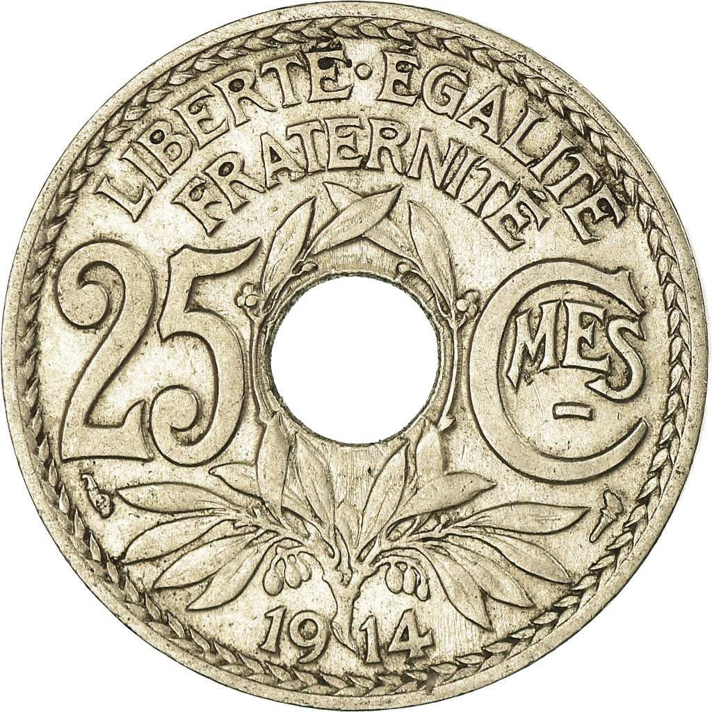 Coin, France, Lindauer, 25 Centimes, 1914, AU(50-53), Nickel, KM:867