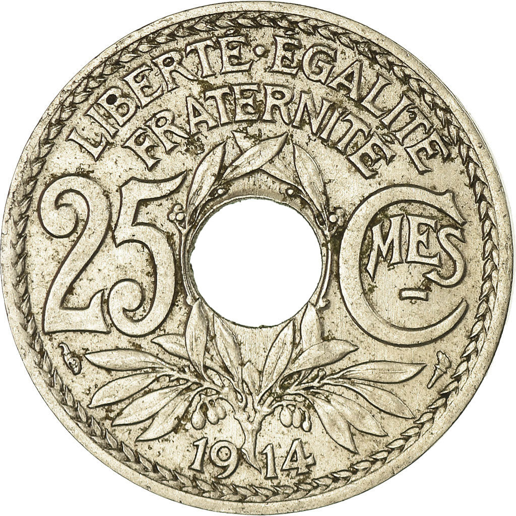 Coin, France, Lindauer, 25 Centimes, 1914, AU(50-53), Nickel, KM:867