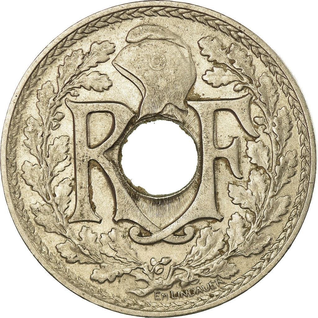 Moeda, França, Lindauer, 25 Centimes, 1915, EF(40-45), Níquel, KM:867, Le