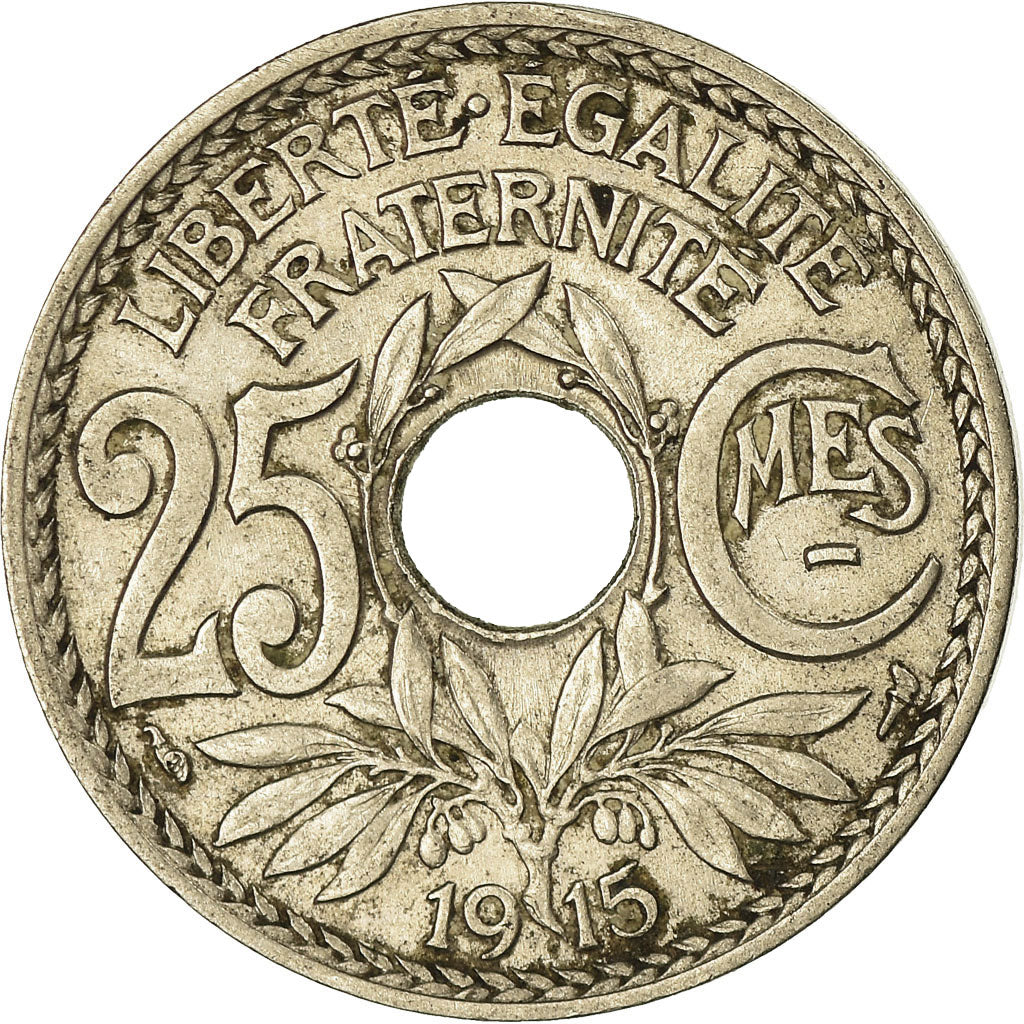Moneta, Francia, Lindauer, 25 Centimes, 1915, BB, Nichel, KM:867, Le Franc:F.170