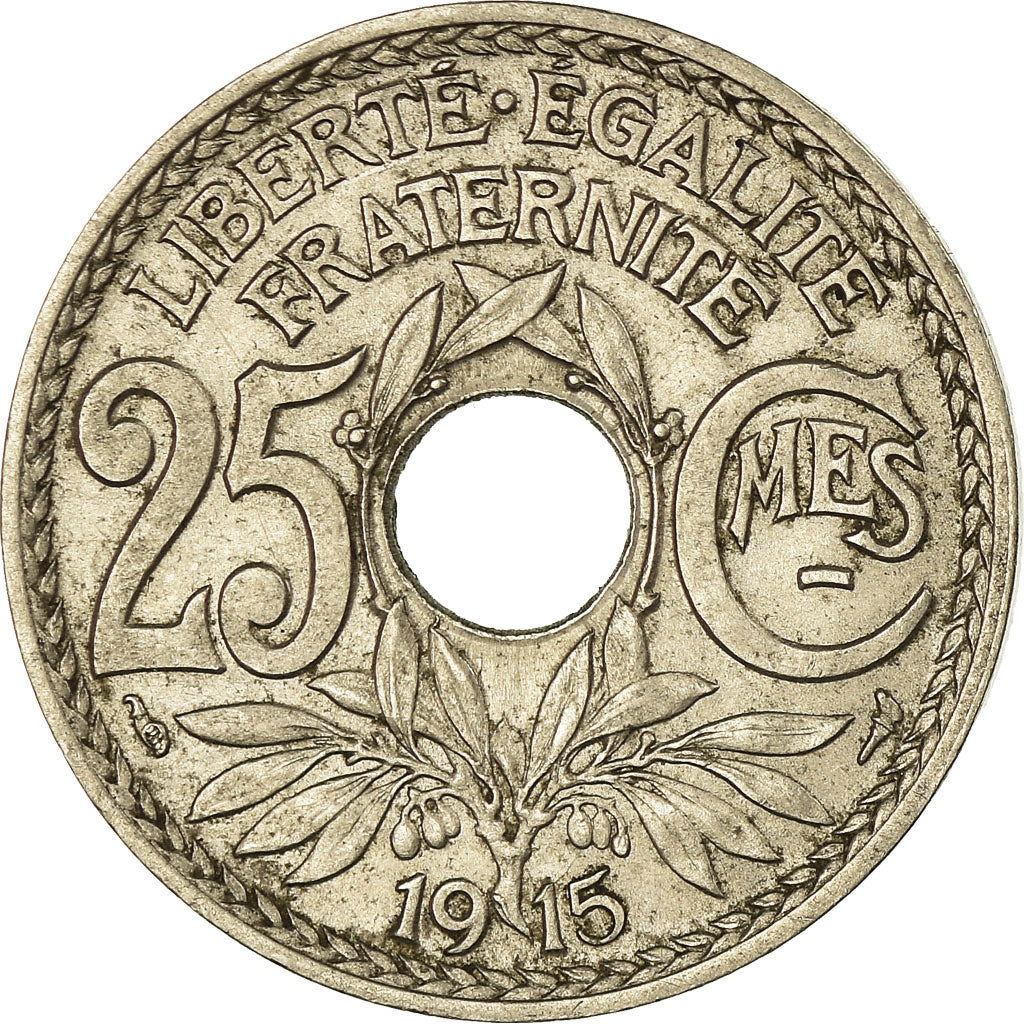Coin, France, Lindauer, 25 Centimes, 1915, AU(50-53), Nickel, KM:867, Le