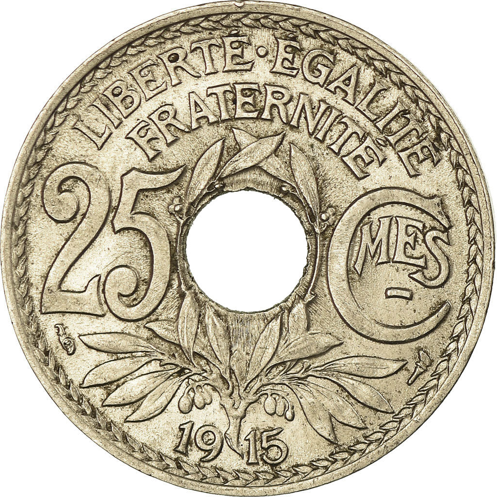 Coin, France, Lindauer, 25 Centimes, 1915, AU(50-53), Nickel, KM:867, Le