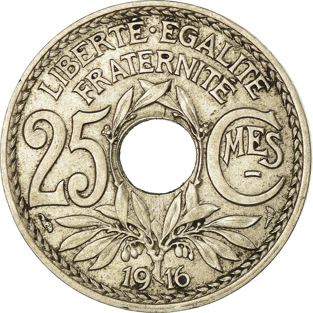 Monnaie, France, Lindauer, 25 Centimes, 1916, TTB, Nickel, Gadoury:379, KM:867