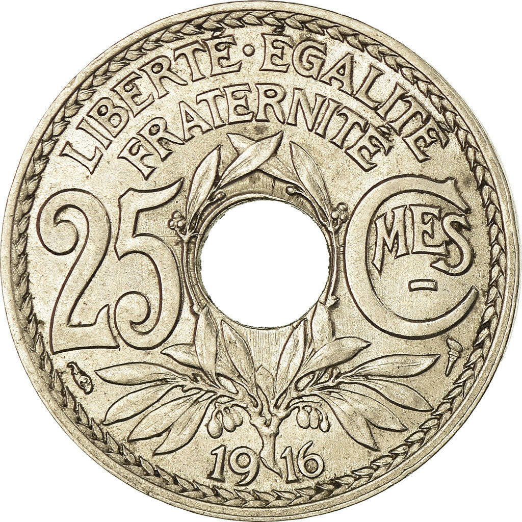 Coin, France, Lindauer, 25 Centimes, 1916, AU(55-58), Nickel, KM:867
