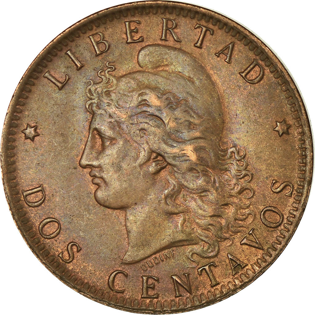 Coin, Argentina, 2 Centavos, 1891, AU(55-58), Bronze, KM:33