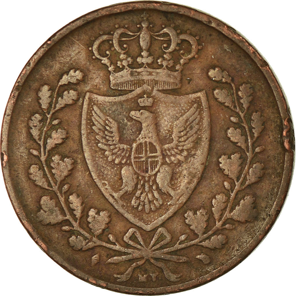 Coin, ITALIAN STATES, SARDINIA, Carlo Felice, 5 Centesimi, 1826, Genoa