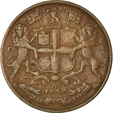 Coin, INDIA-BRITISH, 1/4 Anna, 1858, Heaton, Birmingham, VF(30-35), Copper