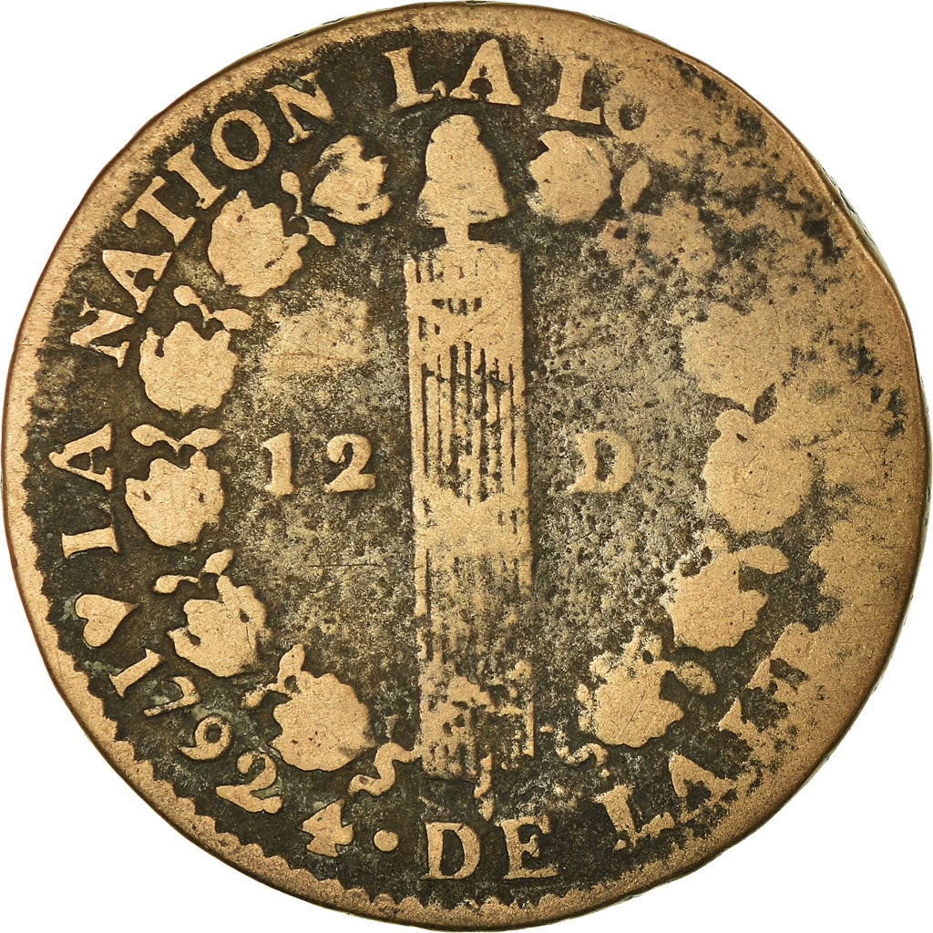Münze, Frankreich, 12 deniers français, 12 Deniers, 1792, Strasbourg, SGE+