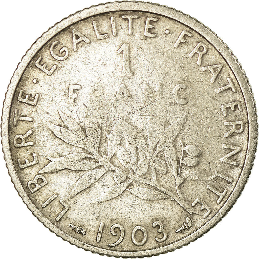 Monnaie, France, Semeuse, Franc, 1903, Paris, TB, Argent, Gadoury:467, KM:844.1