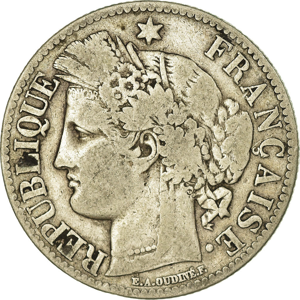Coin, France, Cérès, 2 Francs, 1873, Paris, VF(20-25), Silver, KM:817.1