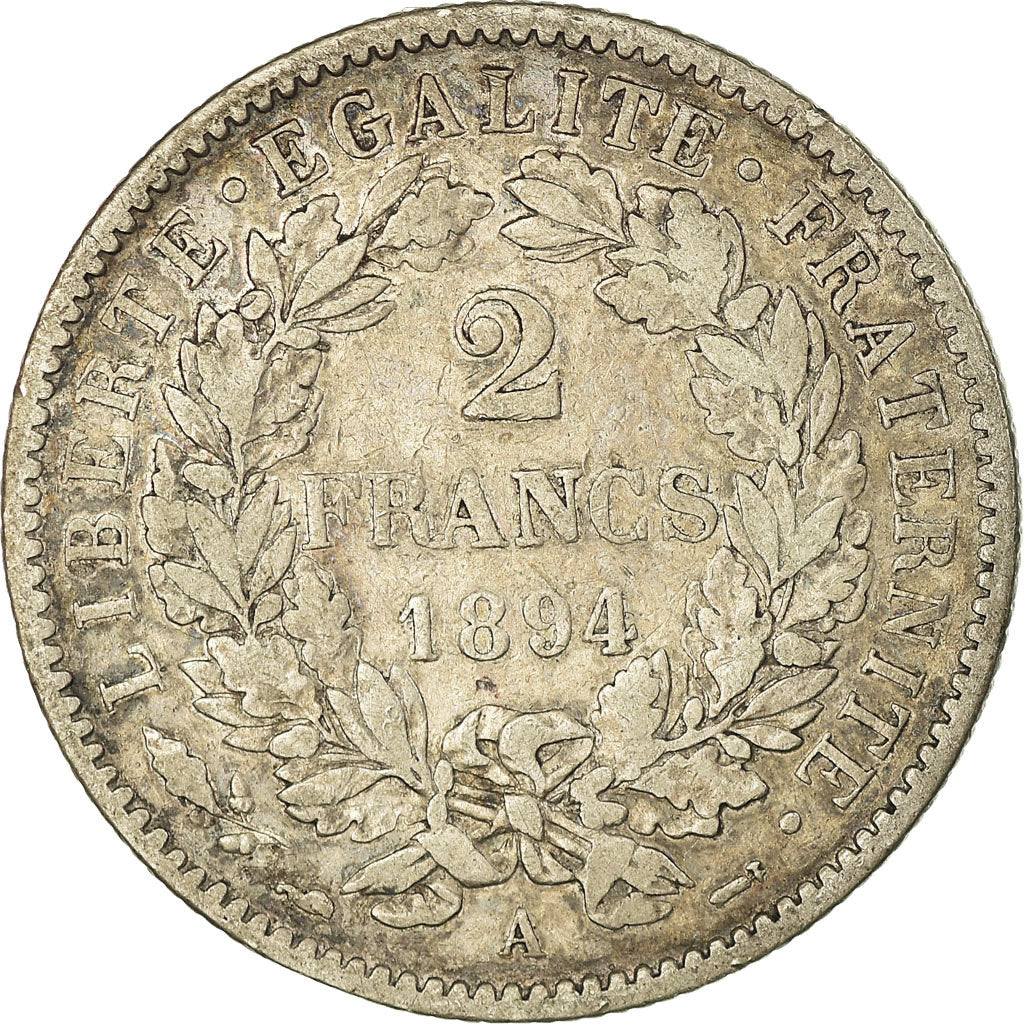 Coin, France, Cérès, 2 Francs, 1894, Paris, EF(40-45), Silver, KM:817.1