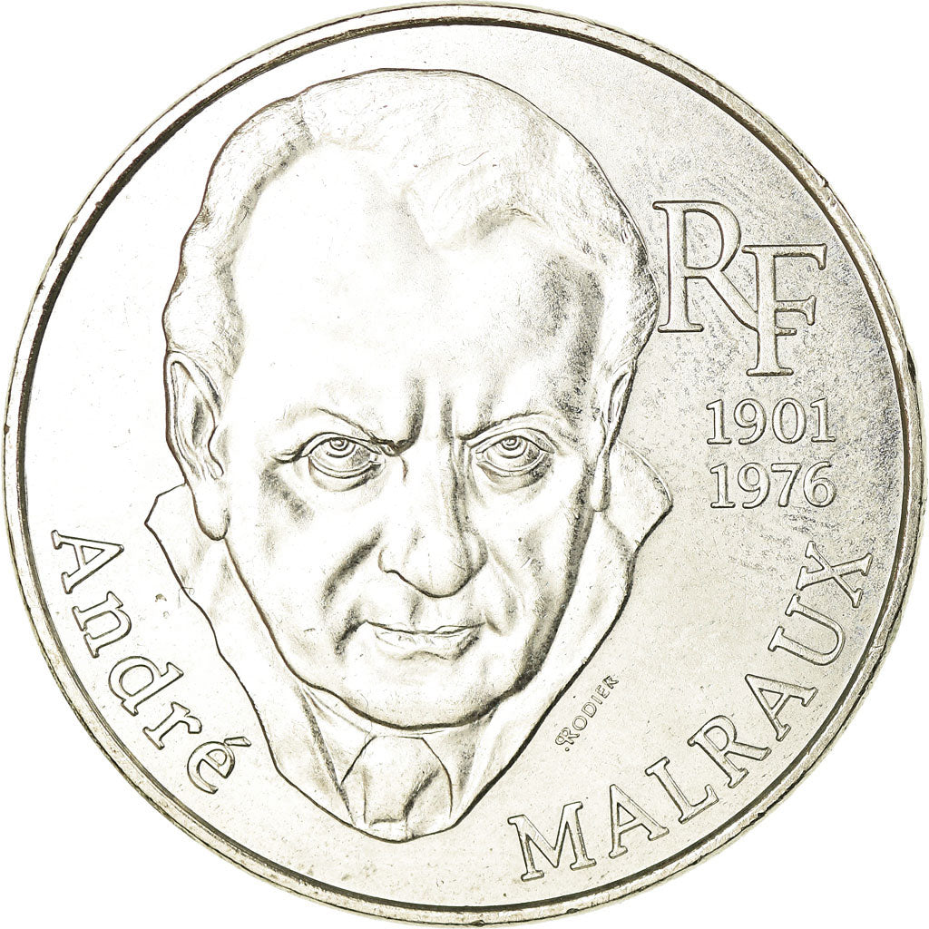 Coin, France, André Malraux, 100 Francs, 1997, MS(63), Silver, KM:1188