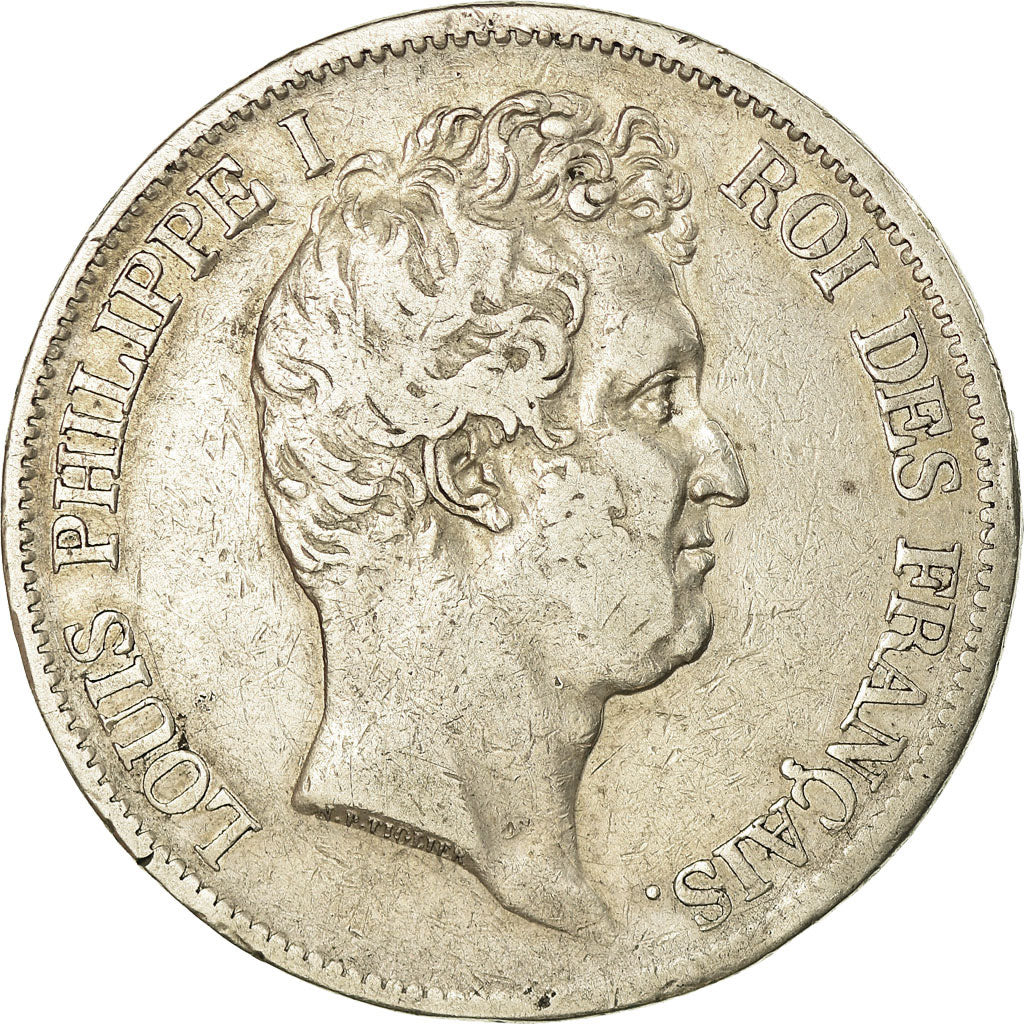 Moneta, Francia, Louis-Philippe, 5 Francs, 1830, Paris, MB+, Argento, KM:736.1