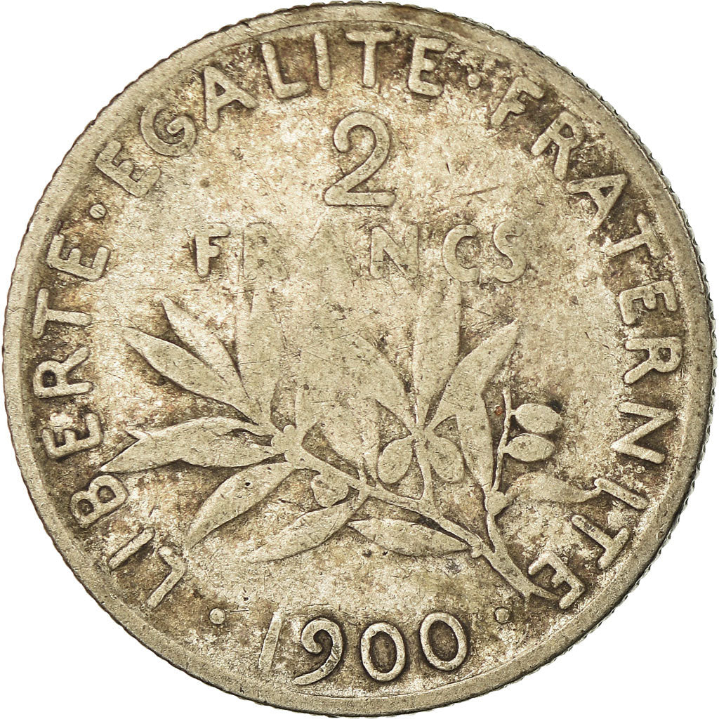 Coin, France, Semeuse, 2 Francs, 1900, Paris, VF(20-25), Silver, KM:845.1