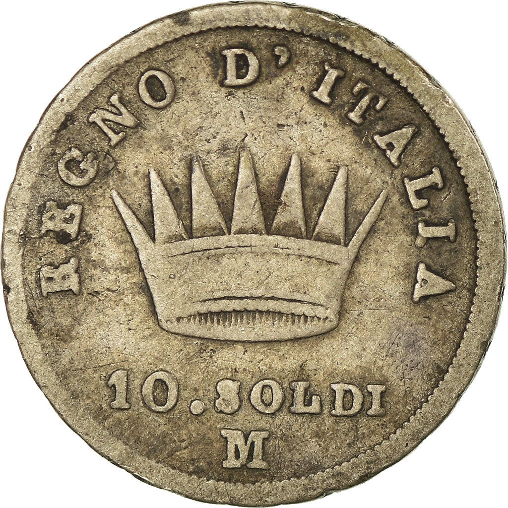 Münze, Italien Staaten, KINGDOM OF NAPOLEON, Napoleon I, 10 Soldi, 1814, Milan