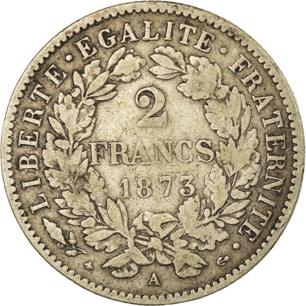 Monnaie, France, Cérès, 2 Francs, 1873, Paris, TTB, Argent, Gadoury:530a