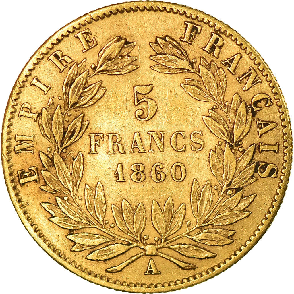Monnaie, France, Napoleon III, Napoléon III, 5 Francs, 1860, Paris, TTB, Or