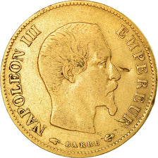 Moneta, Francia, Napoleon III, Napoléon III, 10 Francs, 1858, Paris, MB, Oro
