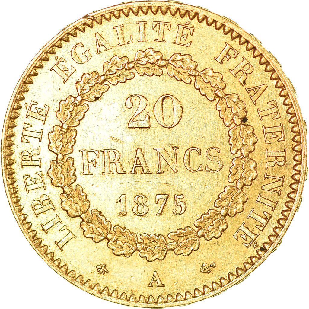 Coin, France, Génie, 20 Francs, 1875, Paris, AU(55-58), Gold, KM:825