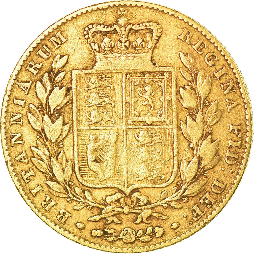 Coin, Great Britain, Victoria, Sovereign, 1844, VF(30-35), Gold, KM:736.1