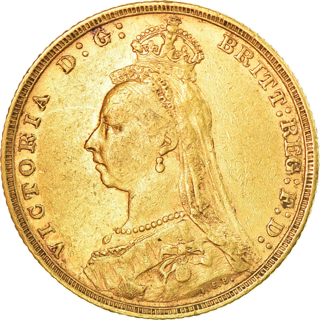 Coin, Australia, Victoria, Sovereign, 1893, Melbourne, EF(40-45), Gold, KM:10