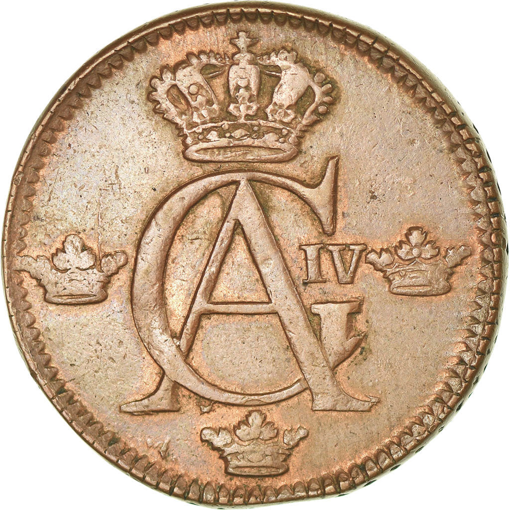 Moneta, Svezia, Gustaf IV Adolf, 1/2 Skilling, 1809, BB+, Rame, KM:565