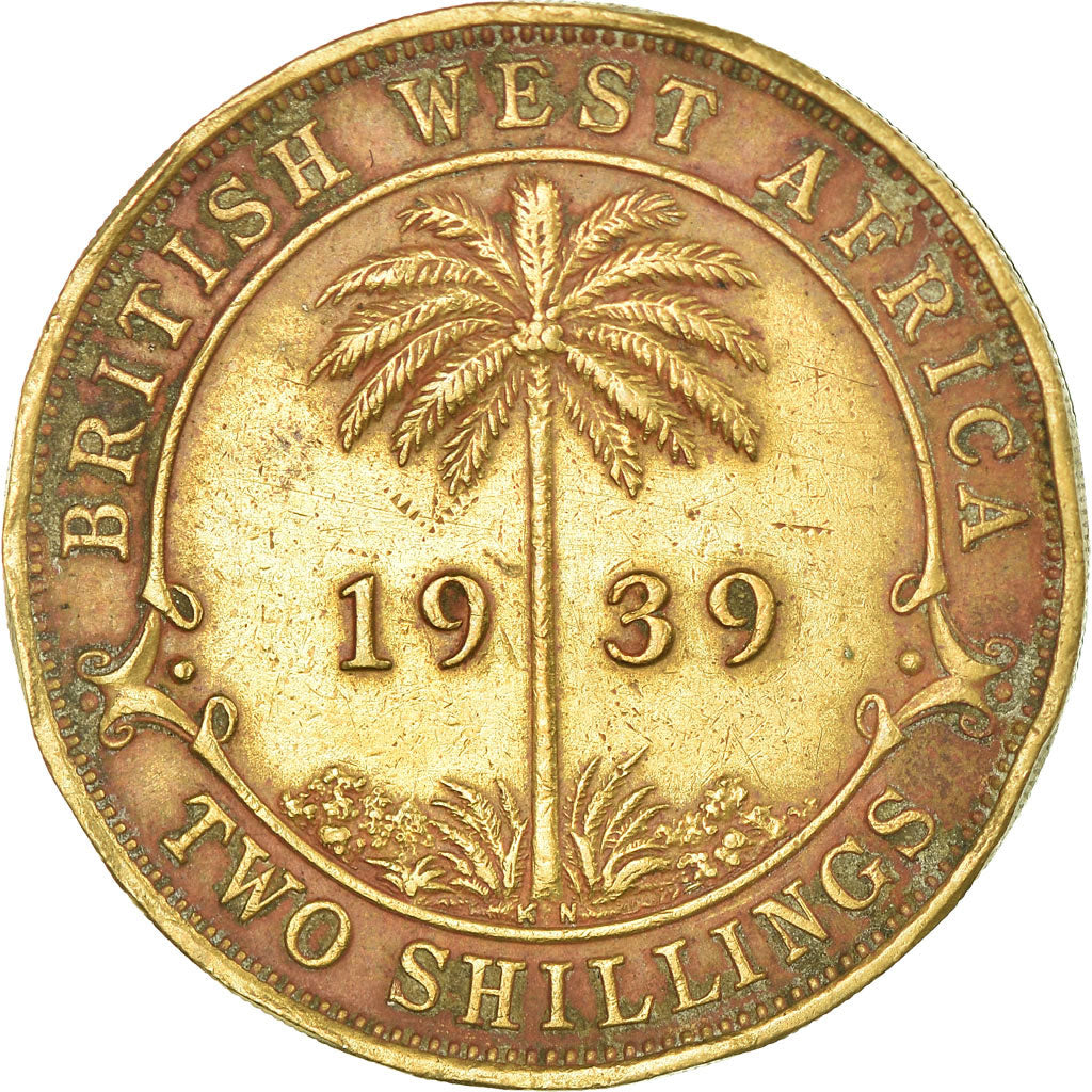 Coin, BRITISH WEST AFRICA, George VI, 2 Shillings, 1939, VF(30-35)