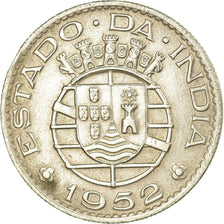 Coin, INDIA-PORTUGUESE, 1/2 Rupia, 1952, AU(50-53), Copper-nickel, KM:26
