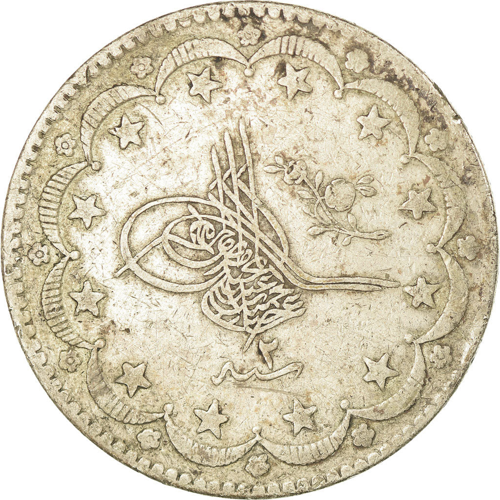 Coin, Turkey, Abdul Hamid II, 20 Kurush, 1877, Qustantiniyah, VF(30-35), Silver