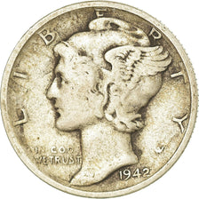 Coin, United States, Mercury Dime, Dime, 1942, U.S. Mint, San Francisco