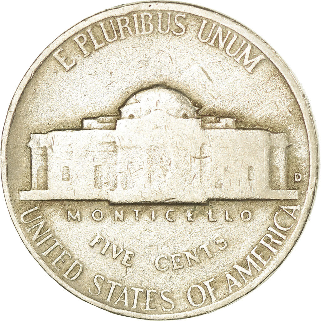 Coin, United States, Jefferson Nickel, 5 Cents, 1946, U.S. Mint, Denver