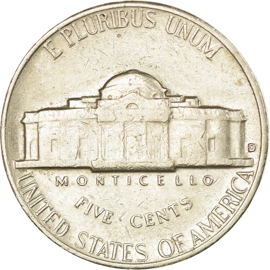 Coin, United States, Jefferson Nickel, 5 Cents, 1964, U.S. Mint, Denver