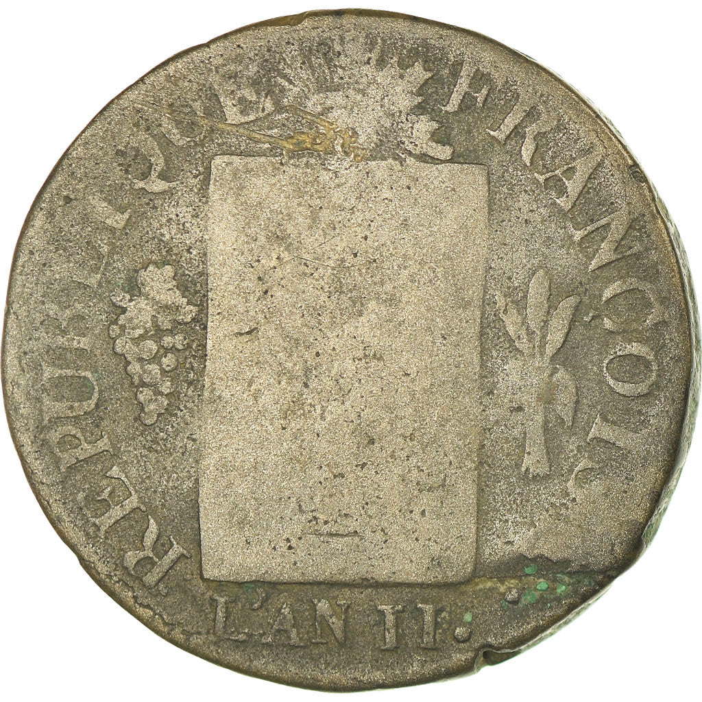 Monnaie, France, Sol aux balances françoise, Sol, 1793, Lille, B+, Bronze