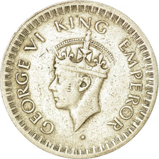 Coin, INDIA-BRITISH, George VI, 1/2 Rupee, 1944, EF(40-45), Silver, KM:552