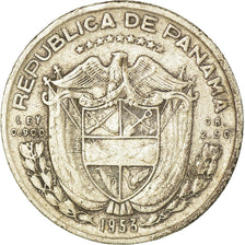 Coin, Panama, 1/10 Balboa, 1953, EF(40-45), Silver, KM:18