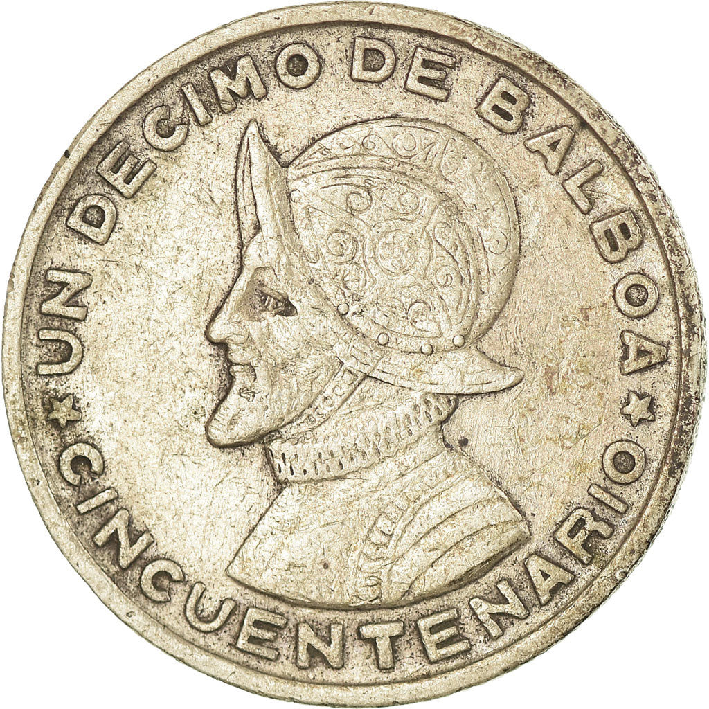 Coin, Panama, 1/10 Balboa, 1953, EF(40-45), Silver, KM:18