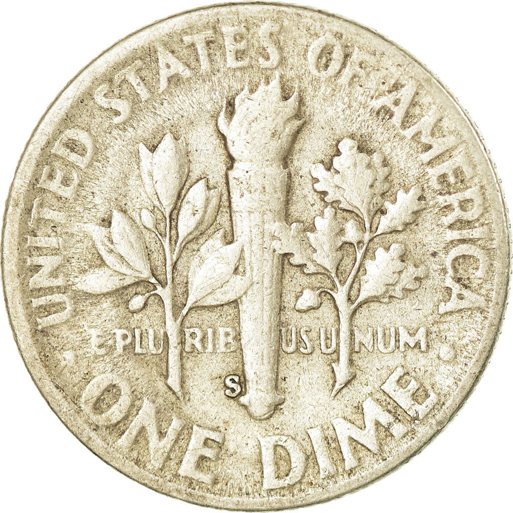 Coin, United States, Roosevelt Dime, Dime, 1951, U.S. Mint, San Francisco