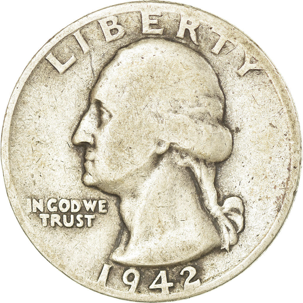 Coin, United States, Washington Quarter, Quarter, 1942, U.S. Mint, Philadelphia