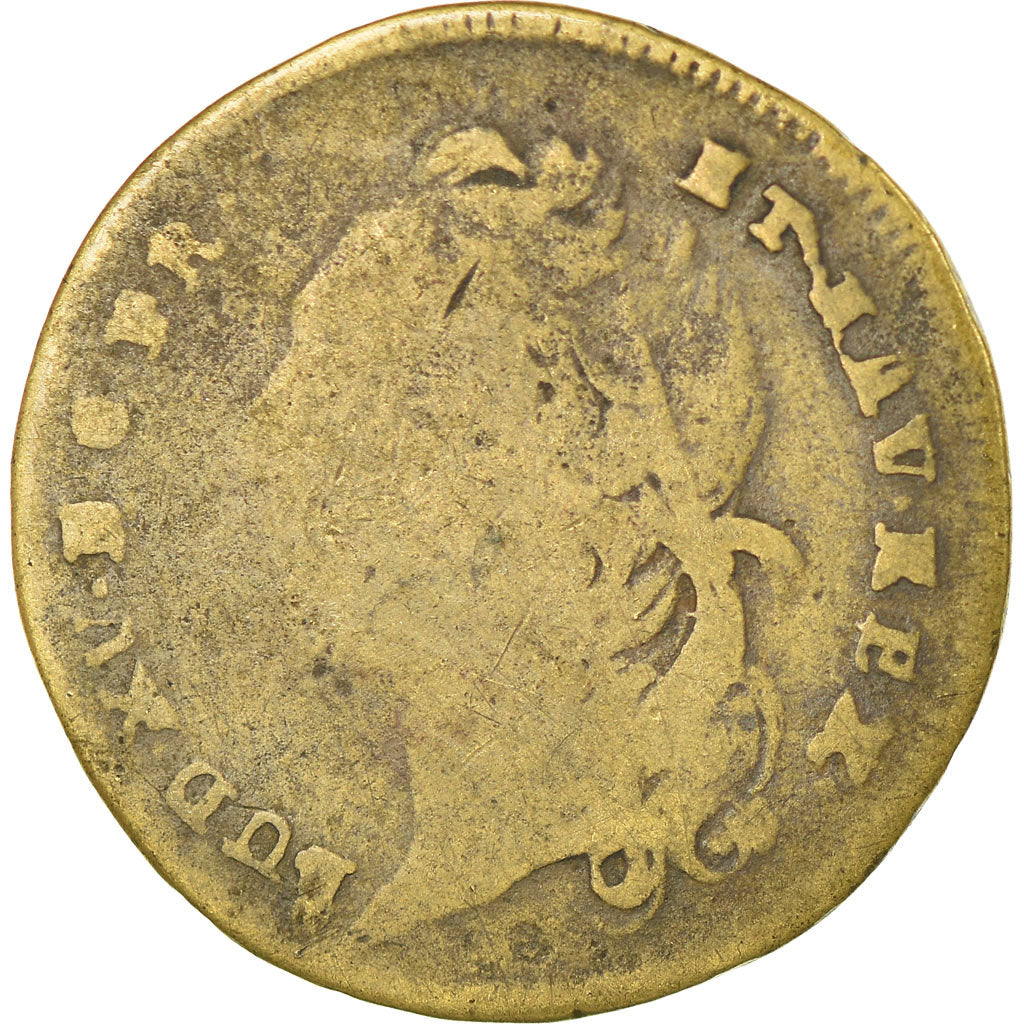 France, Token, Statue de Louis XV à Bordeaux, 1743, VF(20-25), Brass